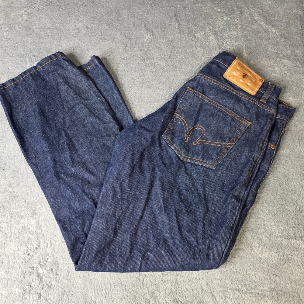 Rocawear Mens 34x32 Straight Leg Jeans Dark Wash Indigo Vintage 90s Hip Hop Y2K